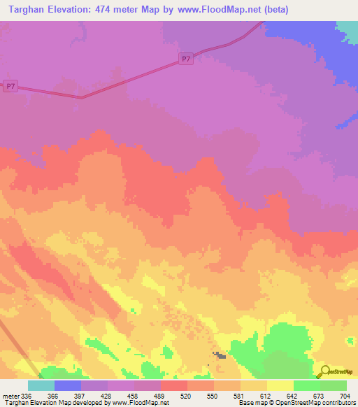 Targhan,Eritrea Elevation Map
