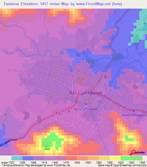 Tantarua,Eritrea Elevation Map