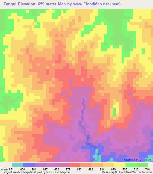 Tangui,Ethiopia Elevation Map