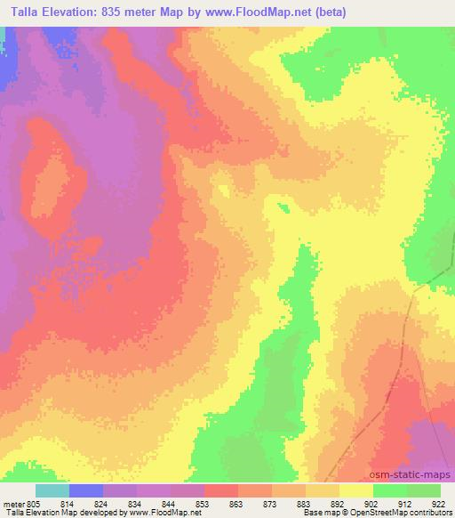 Talla,Ethiopia Elevation Map