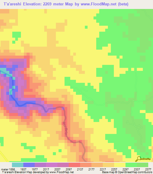 T'a'areshi,Eritrea Elevation Map