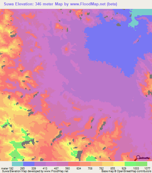 Suwa,Eritrea Elevation Map