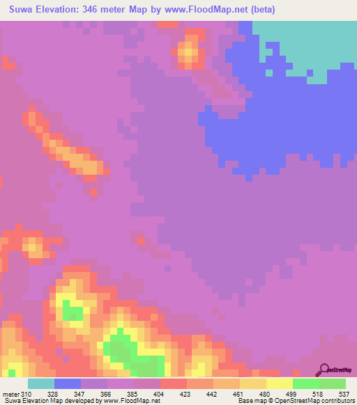 Suwa,Eritrea Elevation Map