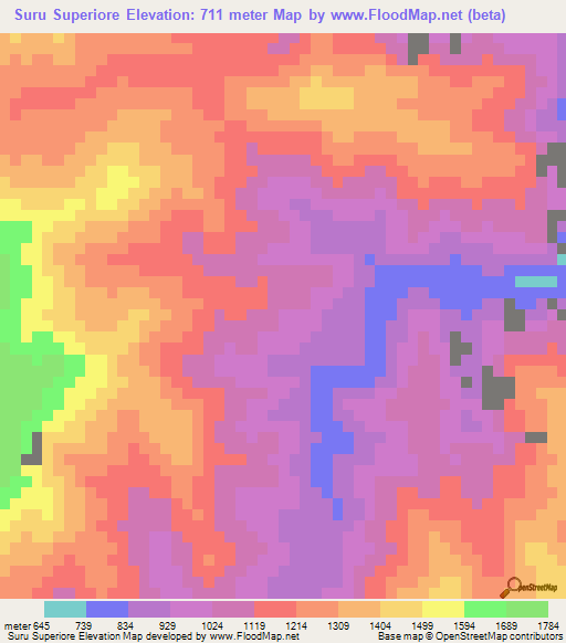 Suru Superiore,Eritrea Elevation Map