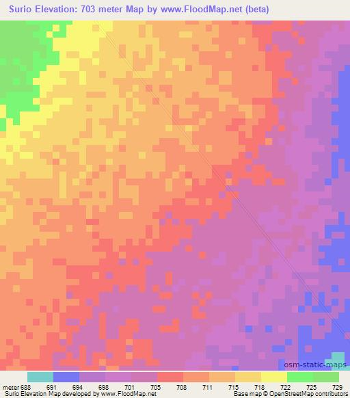 Surio,Ethiopia Elevation Map