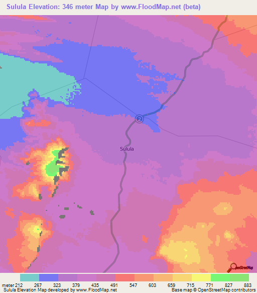Sulula,Ethiopia Elevation Map