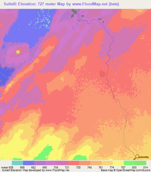 Sultelli,Ethiopia Elevation Map