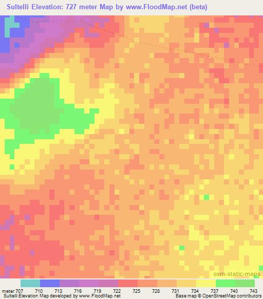 Sultelli,Ethiopia Elevation Map
