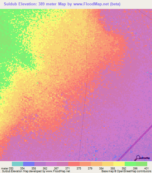 Suldub,Ethiopia Elevation Map