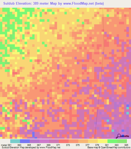 Suldub,Ethiopia Elevation Map