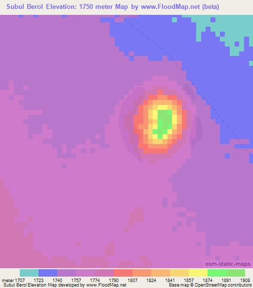 Subul Berol,Ethiopia Elevation Map