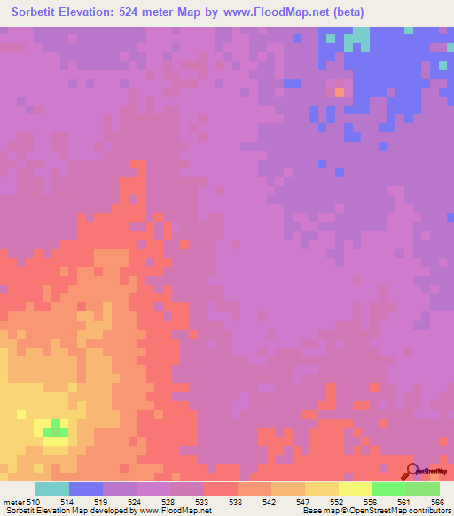 Sorbetit,Eritrea Elevation Map