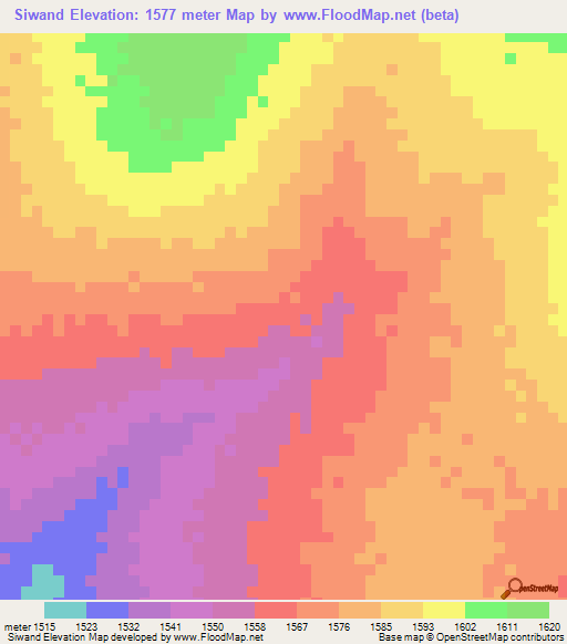 Siwand,Ethiopia Elevation Map