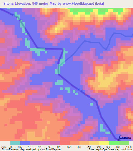 Sitona,Eritrea Elevation Map