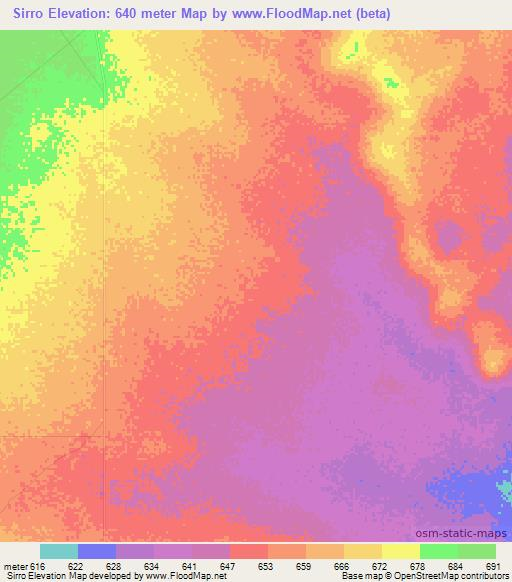 Sirro,Ethiopia Elevation Map