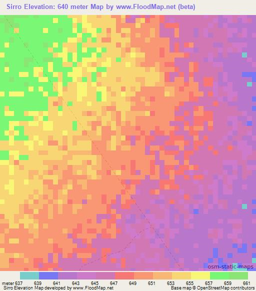 Sirro,Ethiopia Elevation Map
