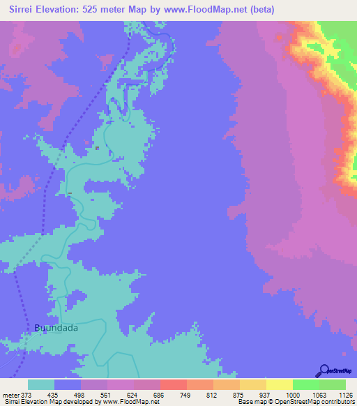 Sirrei,Ethiopia Elevation Map