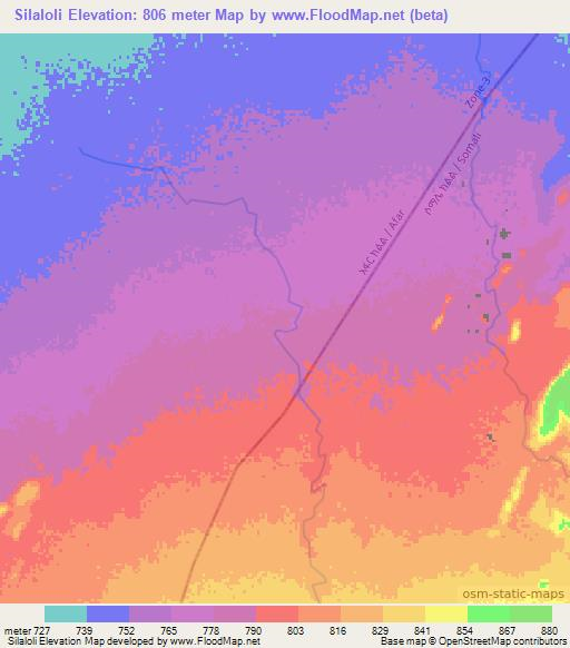 Silaloli,Ethiopia Elevation Map