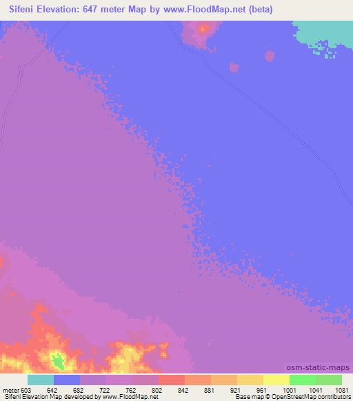 Sifeni,Ethiopia Elevation Map