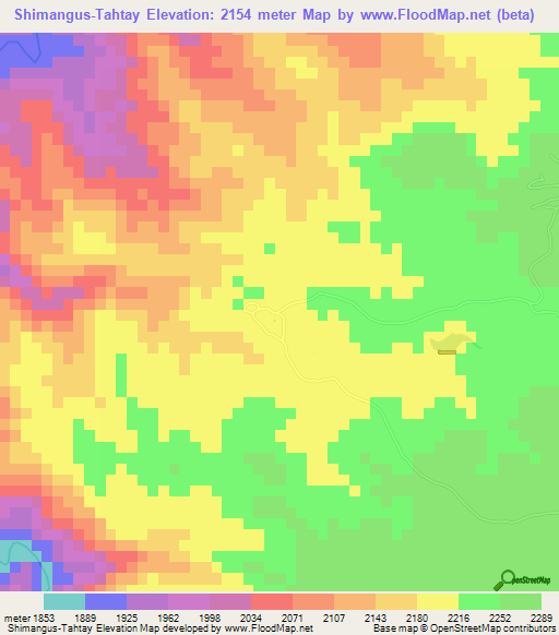 Shimangus-Tahtay,Eritrea Elevation Map