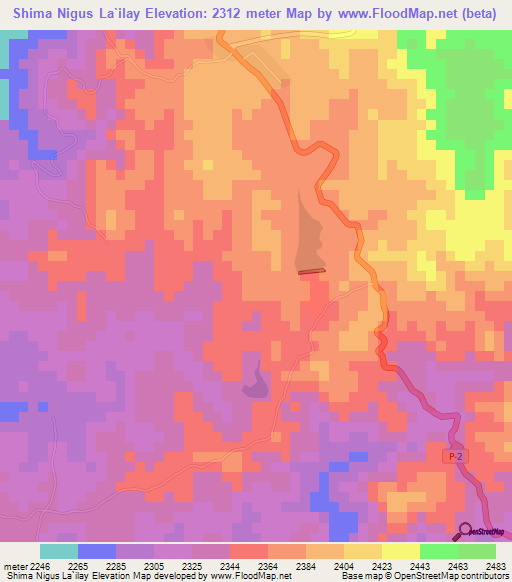 Shima Nigus La`ilay,Eritrea Elevation Map