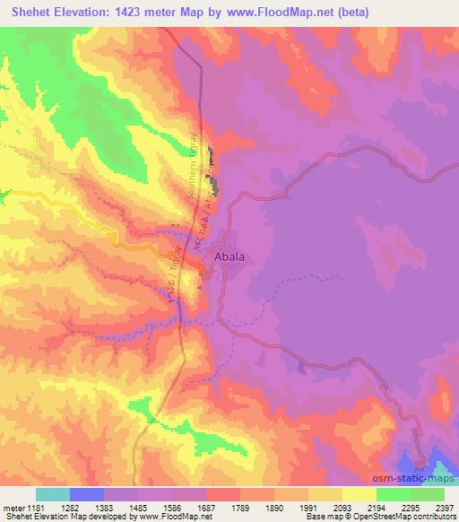 Shehet,Ethiopia Elevation Map
