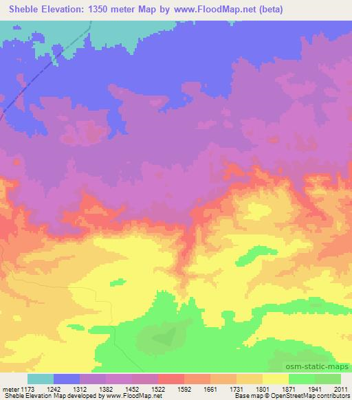 Sheble,Ethiopia Elevation Map
