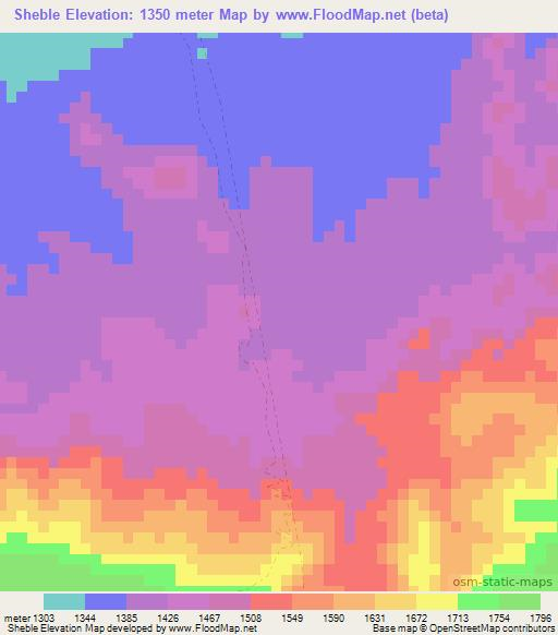 Sheble,Ethiopia Elevation Map