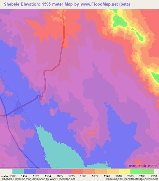 Shebele,Ethiopia Elevation Map