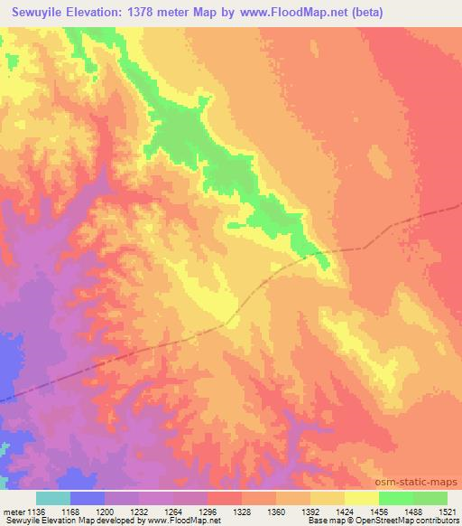 Sewuyile,Ethiopia Elevation Map