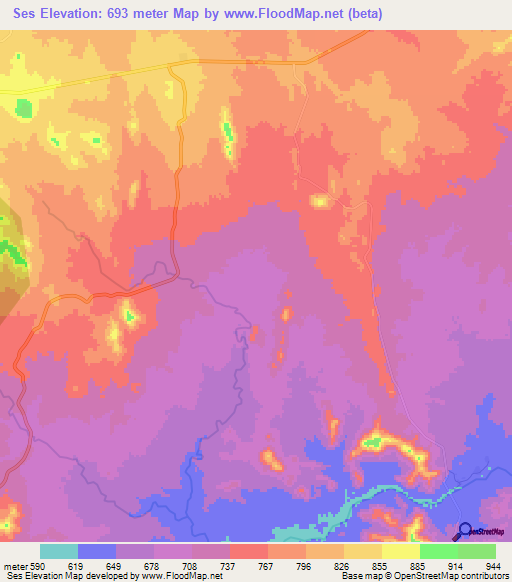 Ses,Ethiopia Elevation Map