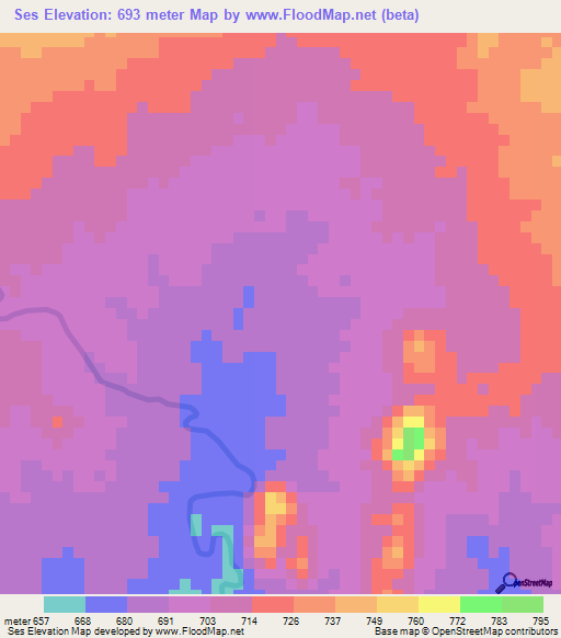 Ses,Ethiopia Elevation Map