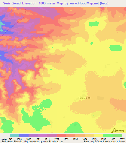 Serir Gerad,Ethiopia Elevation Map