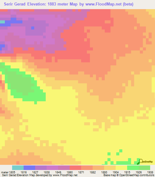 Serir Gerad,Ethiopia Elevation Map