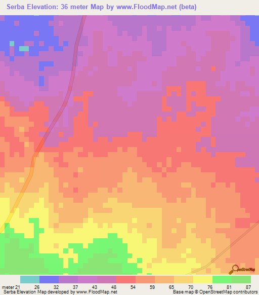 Serba,Ethiopia Elevation Map