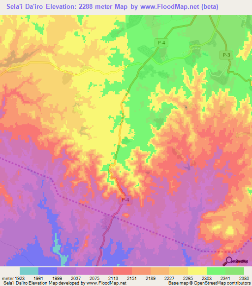 Sela'i Da'iro,Eritrea Elevation Map