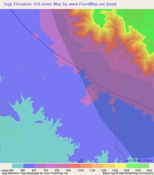 Segi,Ethiopia Elevation Map
