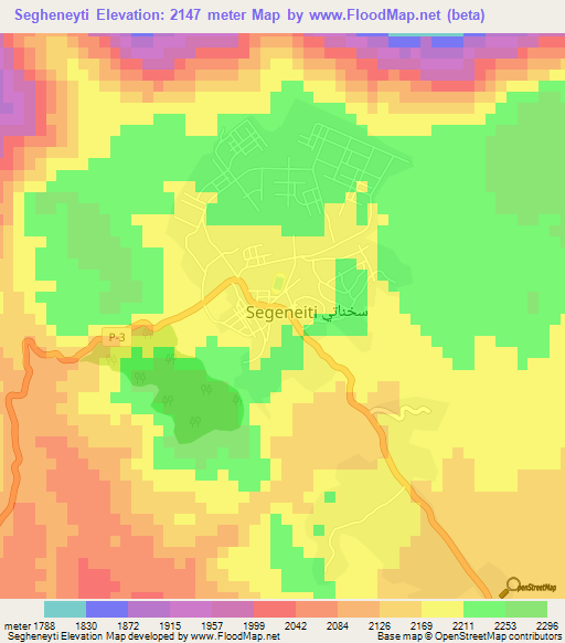 Segheneyti,Eritrea Elevation Map