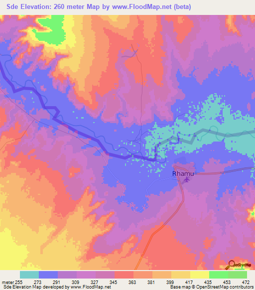 Sde,Ethiopia Elevation Map