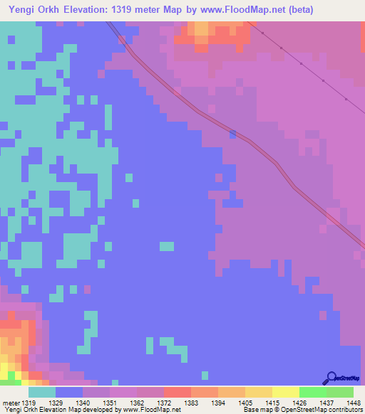 Yengi Orkh,Iran Elevation Map