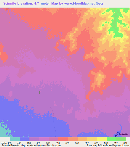 Scinnile,Ethiopia Elevation Map