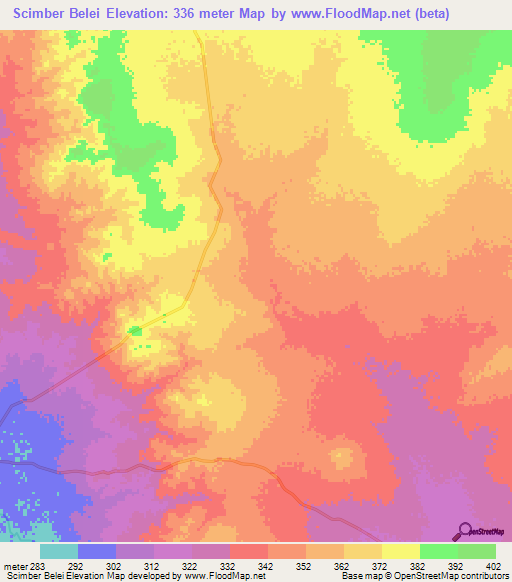 Scimber Belei,Ethiopia Elevation Map