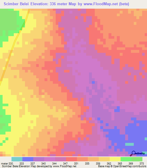 Scimber Belei,Ethiopia Elevation Map