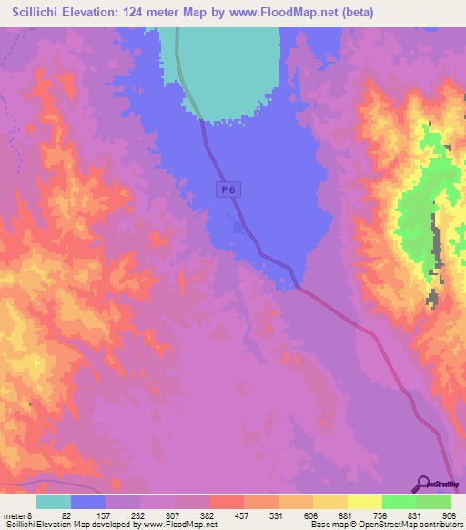 Scillichi,Eritrea Elevation Map