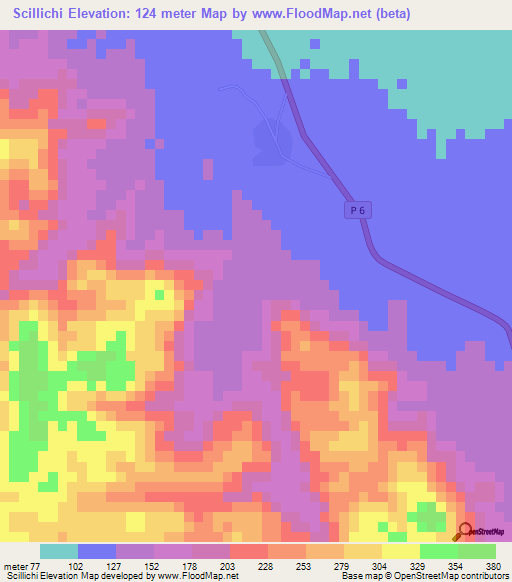 Scillichi,Eritrea Elevation Map