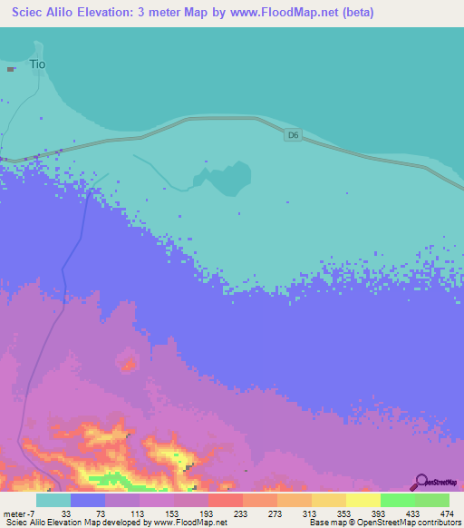 Sciec Alilo,Eritrea Elevation Map
