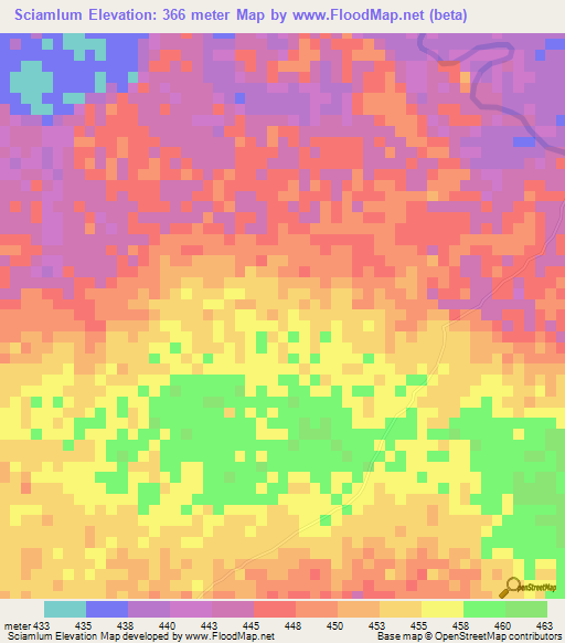 Sciamlum,Ethiopia Elevation Map
