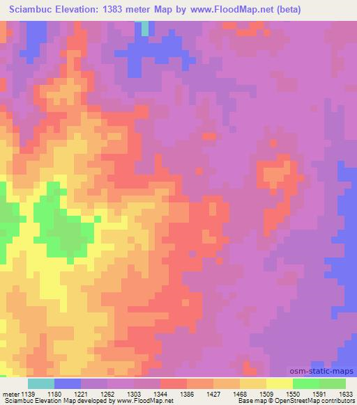 Sciambuc,Ethiopia Elevation Map