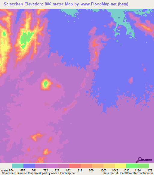 Sciacchen,Eritrea Elevation Map