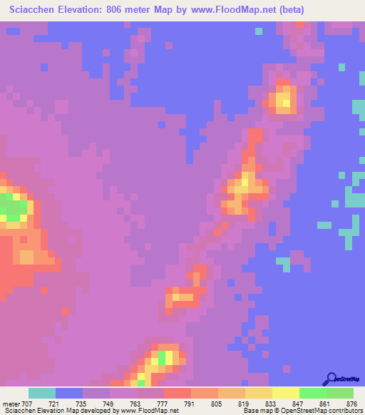 Sciacchen,Eritrea Elevation Map
